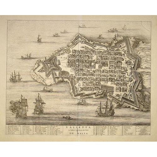 Old map image download for Valleta ou Valet Ville Forte de l''Isle De Malta