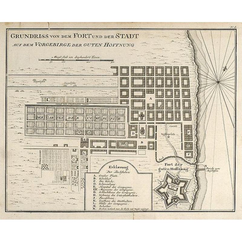 Grundriss von dem Fort und der Stadt auf dem Vorgebirge der Guten Hoffnung