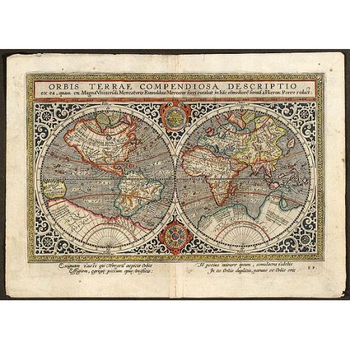 Old map image download for Orbis Terrae Compendiosa Descriptio ex ... Rumoldus Mercator ... Hieron: Porro redact