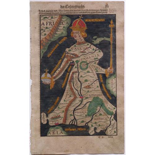 Old map image download for Europa Virgo [Europe personified as a woman.]