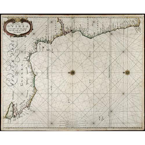 Old map image download for Pas-Caart van Guinea en de Custen daer aen gelegen Van Cabo verde tot Cabo de Bona Esperanca