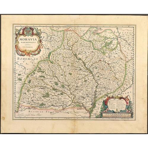 Old map image download for Moravia Marchionatus Auctore I.A. Comenio