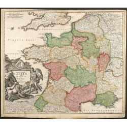 Totius Regni Galliae Sive Franciae et Navarrae novi¯ima Tabula edita Ó Io. Bapt. Homann Norimbergae