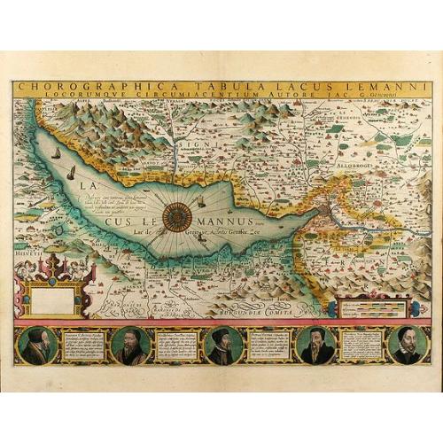 Old map image download for Chorographica Tabula Lacus Lemanni Locorumque Circumiacentium Auctore Iac. G. Genevensi