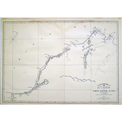 Old map image download for War Department Map of Exploration of North Western Alaska...