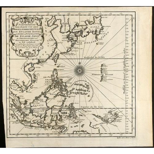 Old map image download for Fortsetzung der Karte von dem Morgenlaendischen Ocean die Eylande Sonda die Küsten von Tunquin und China die Eylande Japon