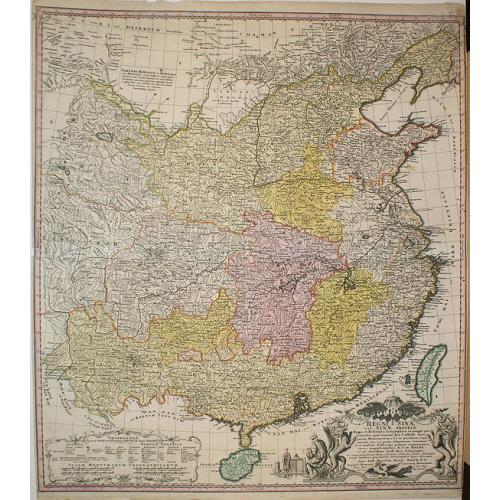 Rare, antique map of Regni Sinae vel Sinae propriae..