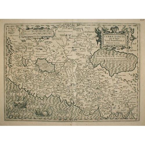 Old map image download for Terra Sancta que in Sacris Terra Promissionis ol: Palestina.