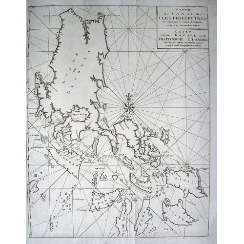 Old map image download for Carte du Canal des Isles Philippines par lequel passe le Galion de Manille et les Iles voisines