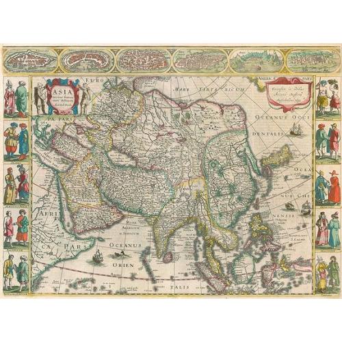 Old map image download for Asia Recens Summa Cura Delineata Auct. Iud Hondio.