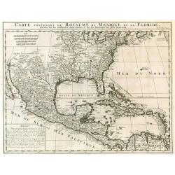 Carte contenant le royaume du Mexique et la Floride.