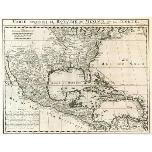 Old map image download for Carte contenant le royaume du Mexique et la Floride.