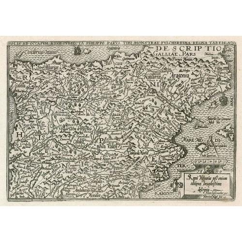 Old map image download for Regni Hispaniae post omium editiones locupletissima descriptio.
