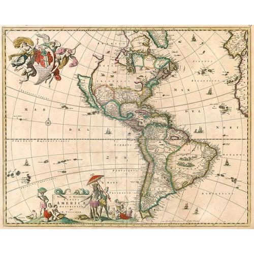 Old map image download for Novissima et Accuratissima Totius Americae descriptio.