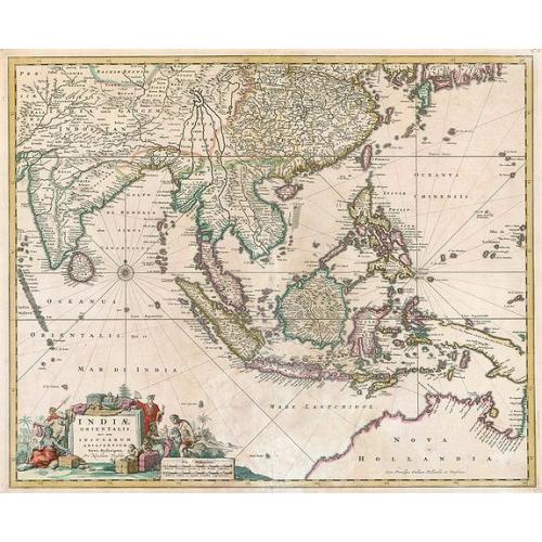 Old map image download for India Orientalis nec non Insularum Adiacentium Nova Descriptio.