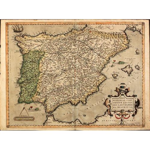 Old map image download for Regni Hispaniae Post Omnium Editiones Locuplettissima Descriptio