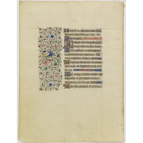 Manuscript leaf from a Parisian book of hours, on vellum.