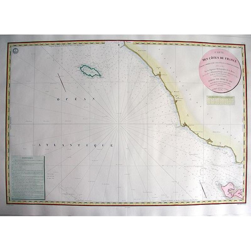 CARTE DES CÔTES DE FRANCE PARTIE COMPRISE ENTRE L'ILE D'YEU ET LA POINTE DES BALEINES