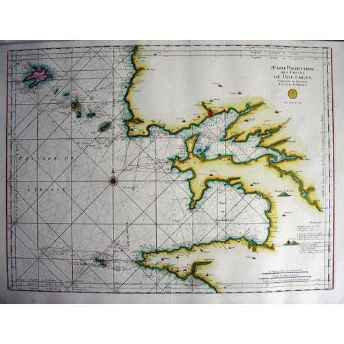 Old map image download for 5e Carte Particuliere Des Costes De Bretagne Contenant les Environs de la Rade de Brest.