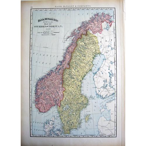Old map image download for Map of Sweden and Norway.