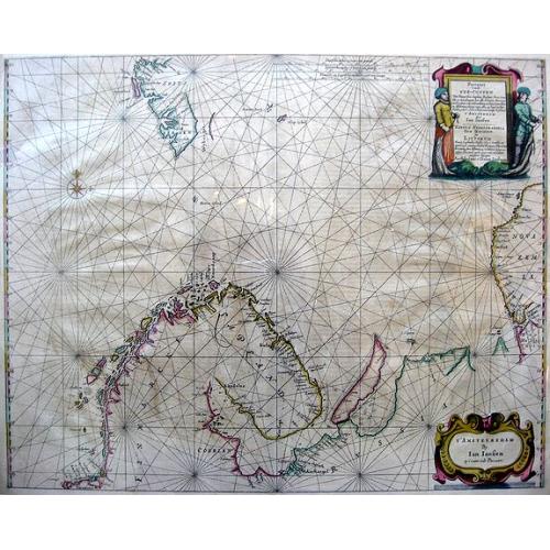 Old map image download for Pascaart Vande zeecusten van Finmarcken, Laplant, Ruslant, Nova Zembla en Spitzbergen.