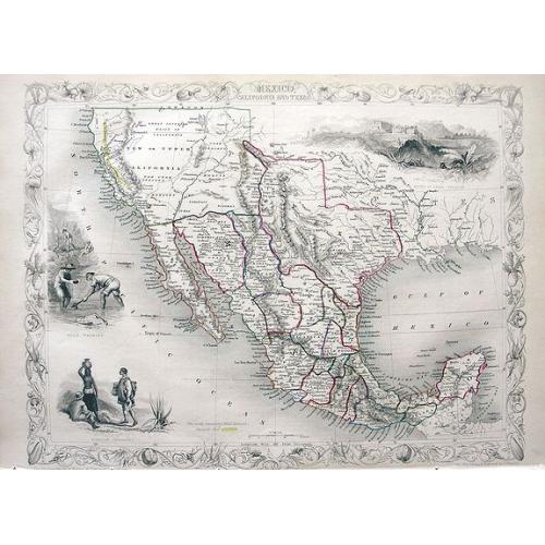 Old map image download for Mexico, California and Texas.