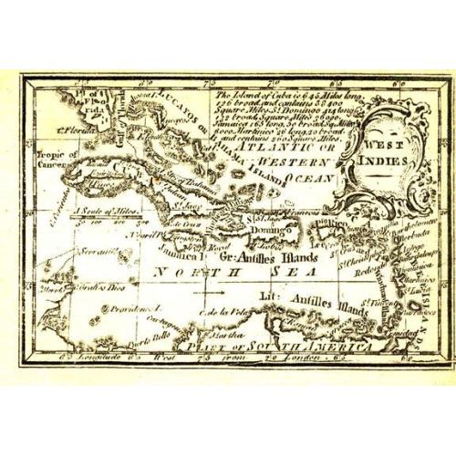 Old map image download for West Indies.