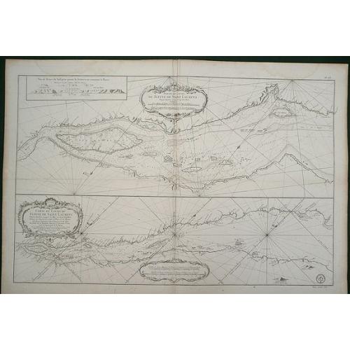 Old map image download for Partie du Cours du Fleuve de Saint Laurent... Carte du Cours du Fleuve de Saint Laurent depuis Quebec jus