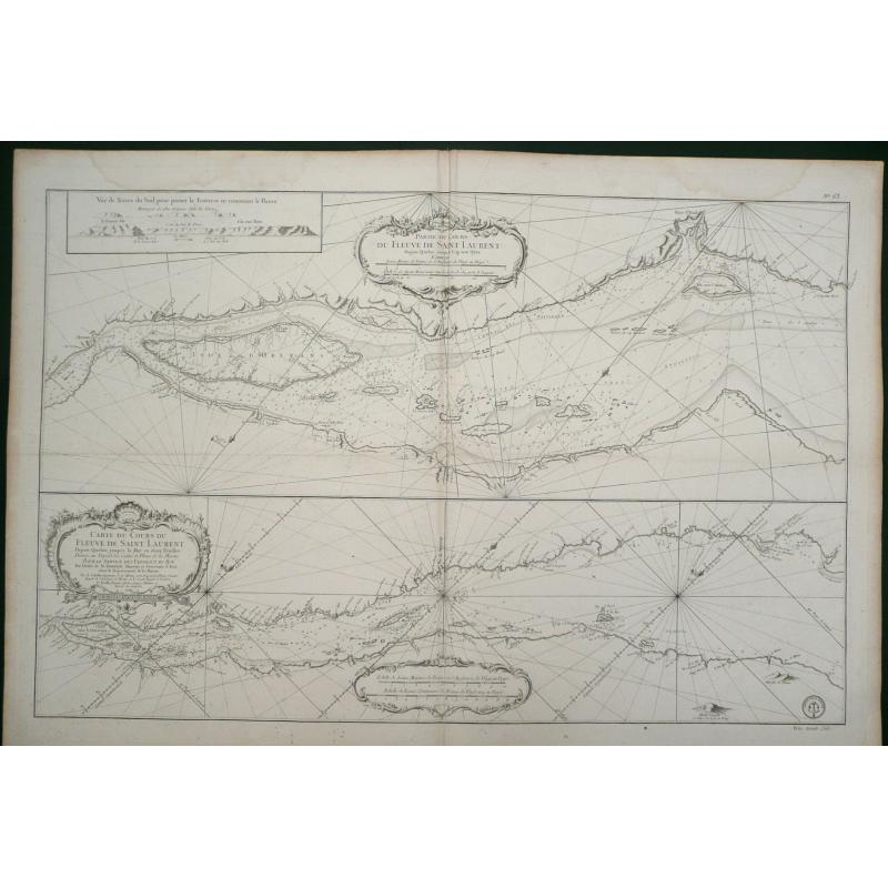 Partie du Cours du Fleuve de Saint Laurent... Carte du Cours du Fleuve de Saint Laurent depuis Quebec jus