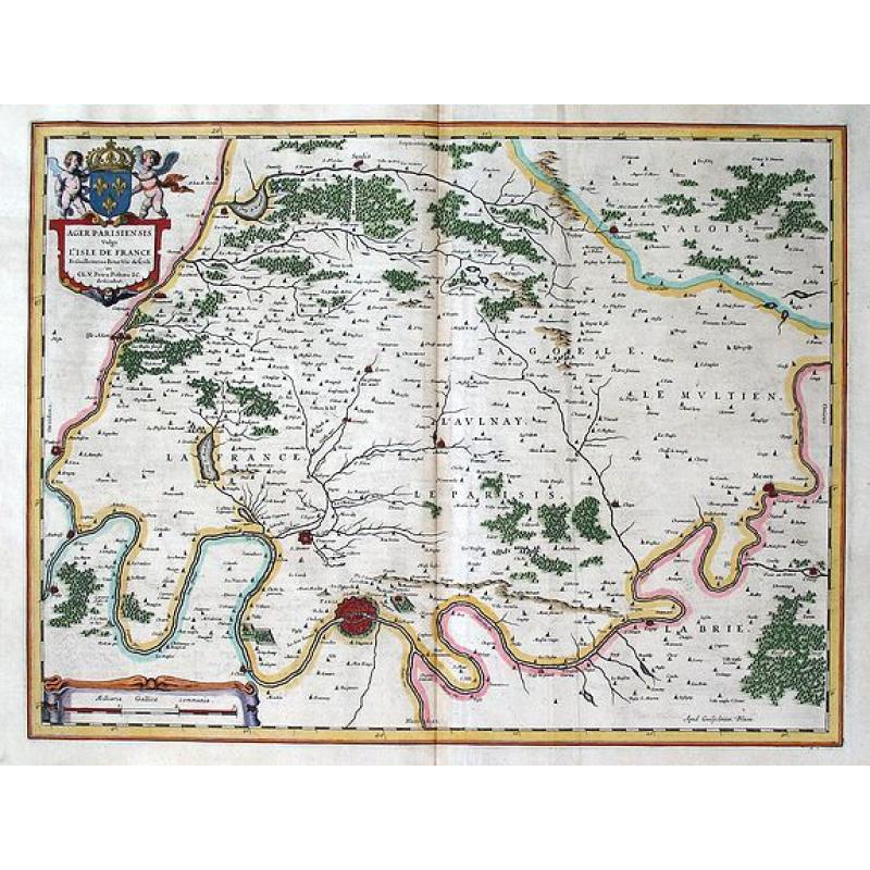 AGER PARISIENSIS Vulgo L'ISLE DE FRANCE ... / Apud Guiljelmum Blaeu.  