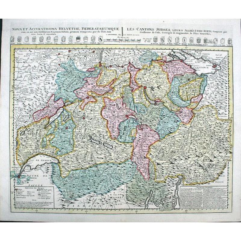 Nova et Accuratissima Helvetiae Foederatarumque... per de l'Isle