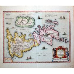 Insularum Britannicarum Acurata Delineatio ex Geographicis Conatibus Abraham Ortelii by Jan Jansson 1636 First state