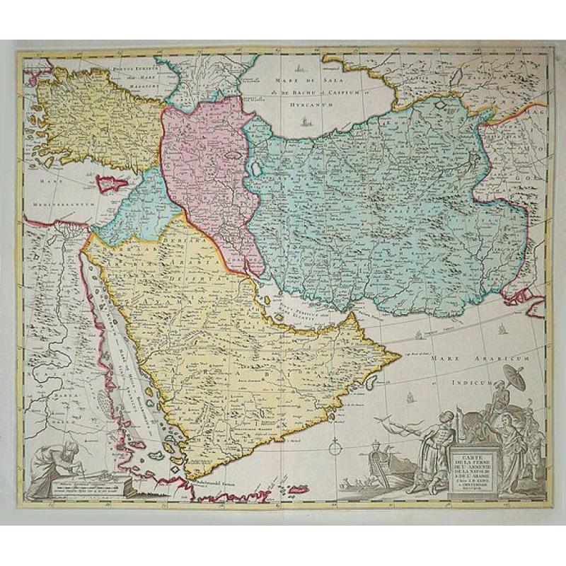 Carte de la Perse de l'Armenie de la Natolie & de l'Arabie by Jan B Elwe MDCCXCII
