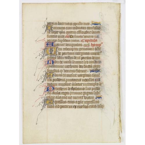 Manuscript leaf on vellum from a Flemish book of hours.