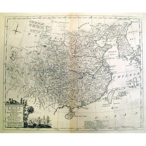 Old map image download for A New and Accurate Map of China, Drawn From Surveys Made by the Jesuit Missionaries. . .