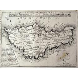 Marquisat et gouvernement de Bell-Isle divisée en ses quatre paroisses, Du Palais, De Bangor, De Lomaria, et de Sauzon.