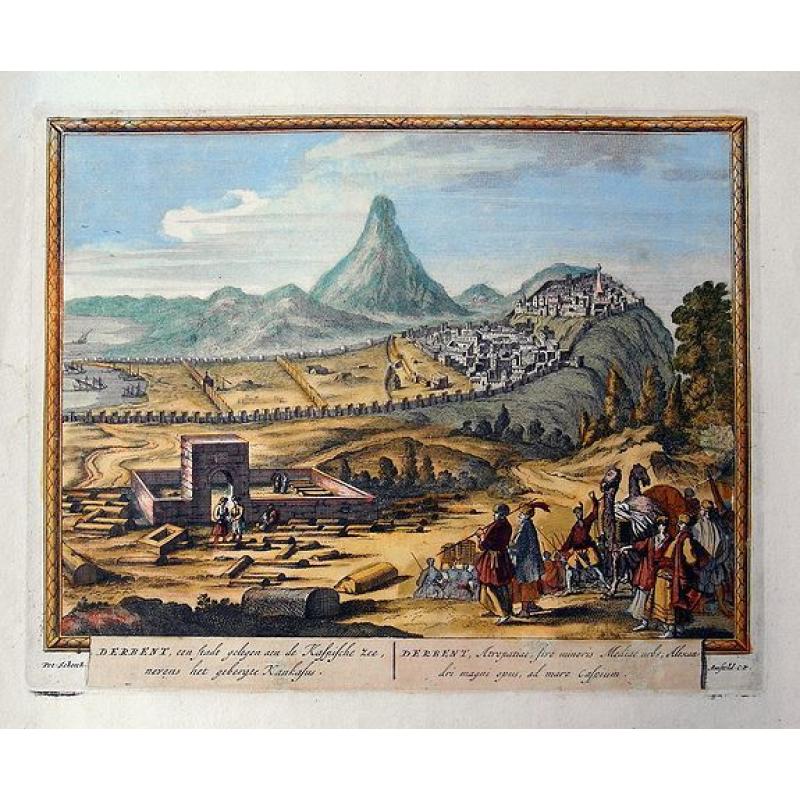 Derbent, een stadt gelegen aen de Kaspische Zee / Derbent, Atropatiae, sive Minoris Mediae urbs...
