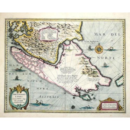 Old map image download for Freti Magellanici ac novi Freti vulgo Le Maire exactissima delinatio...