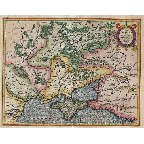 Old map image download for Mercator's Map of The Crimea in Russia: TAVRICA CHERSONES:VS Nostra ... Per Gerardum Mercatorem.