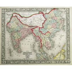Map of Hindoostan, Farther India, China, and Tibet.