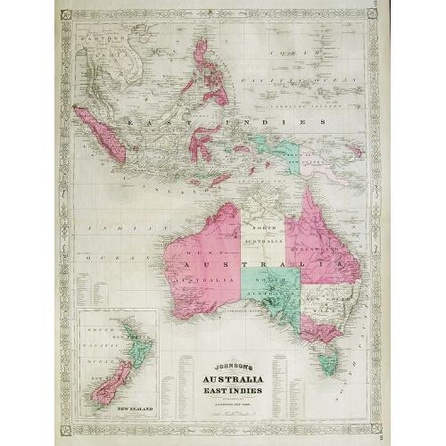 Old map image download for Johnson's Australia and East Indies