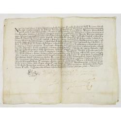 Spanish inquisition document, manuscript on vellum.