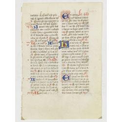 A leaf from a Breviary, of Carthusian use, on vellum.
