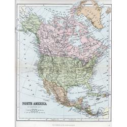 A collection of 5 maps North and South America, Canada.