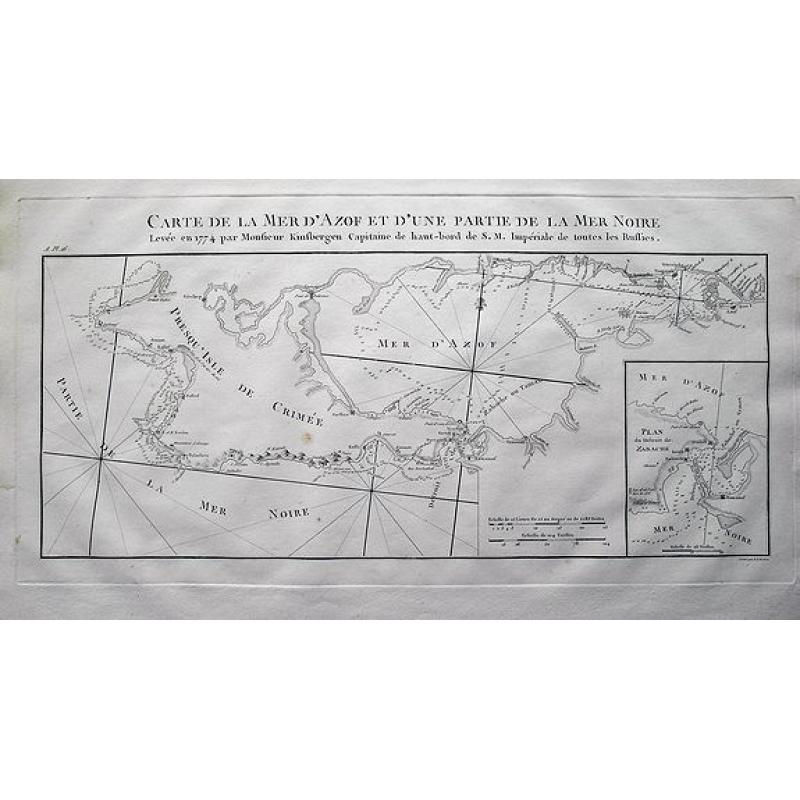 Carte de la Mer d'Azof et d'une Partie de la Mer Noire Levée en 1774 par Monsieur Kinsbergen...