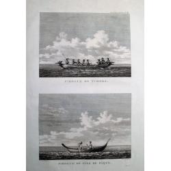 Pirogue de Tchoka. & Pirogue de l'Ile de Paque.