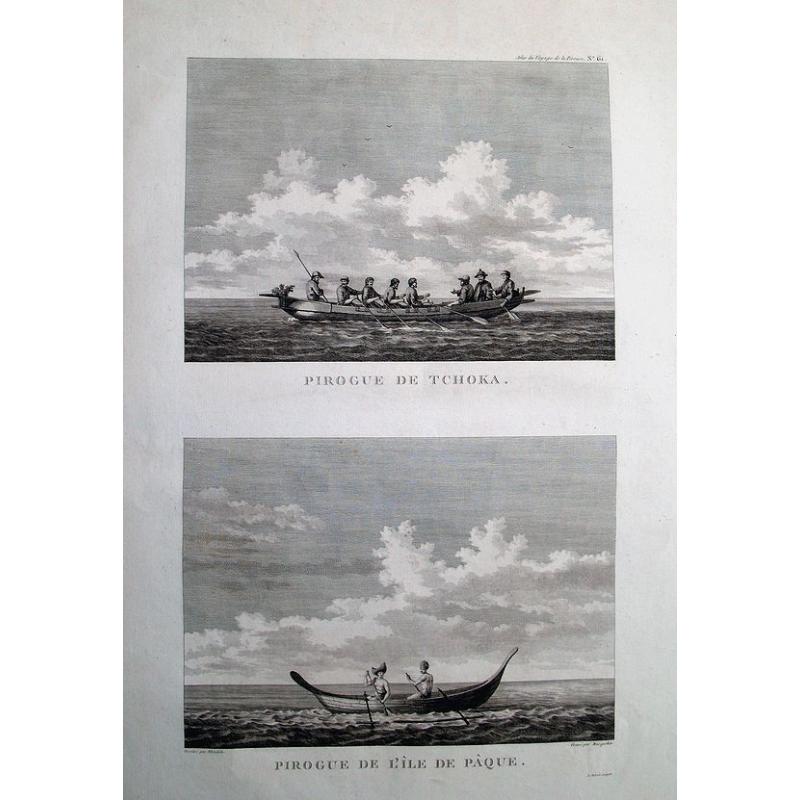 Pirogue de Tchoka. & Pirogue de l'Ile de Paque.