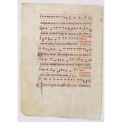 A large leaf from an Italian manuscript on vellum in Latin.