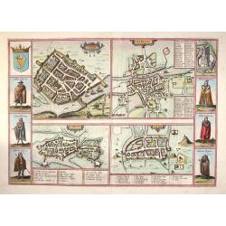 Galwaye, Dubline , Lymericke, and Corcke - Braun & Hogenberg, 1618. 