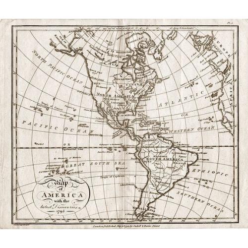 Old map image download for Map of America with the latest Discoveries 1795.